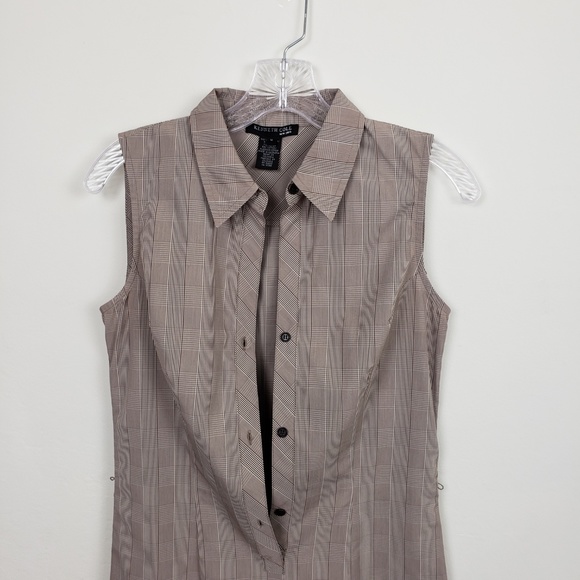 KENNETH COLE sleeveless plaid dress - Picture 4 of 8